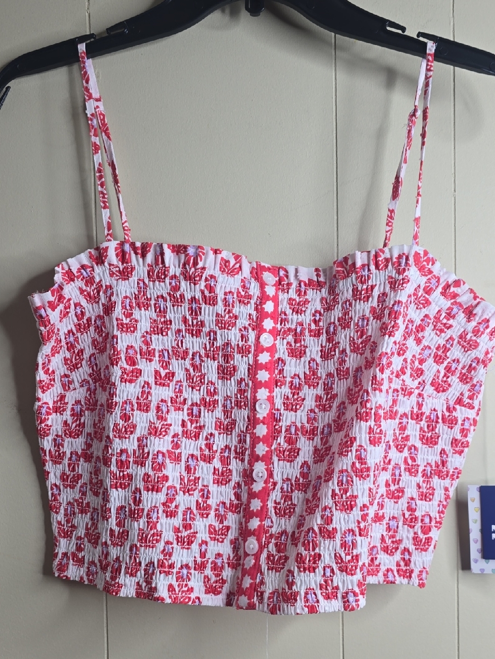 Roller Rabbit x Target Women's Floral Smocked Peplum Tank Top Red - Picture 4 of 7